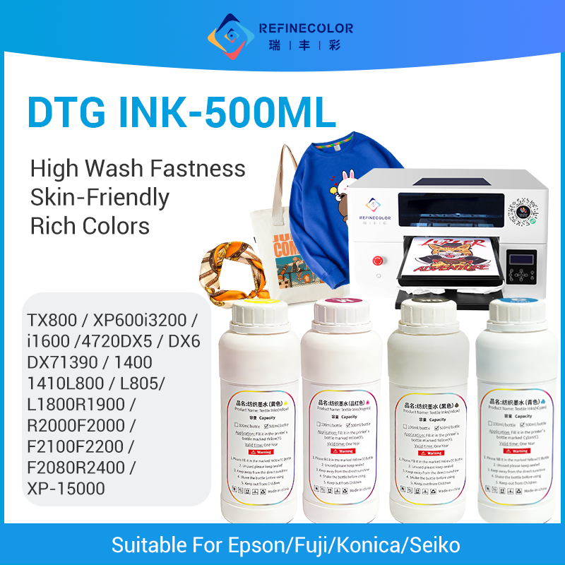 Direct To Garment Ink - Refinecolor 500ML/Botol Tinta Tekstil DTG Untuk