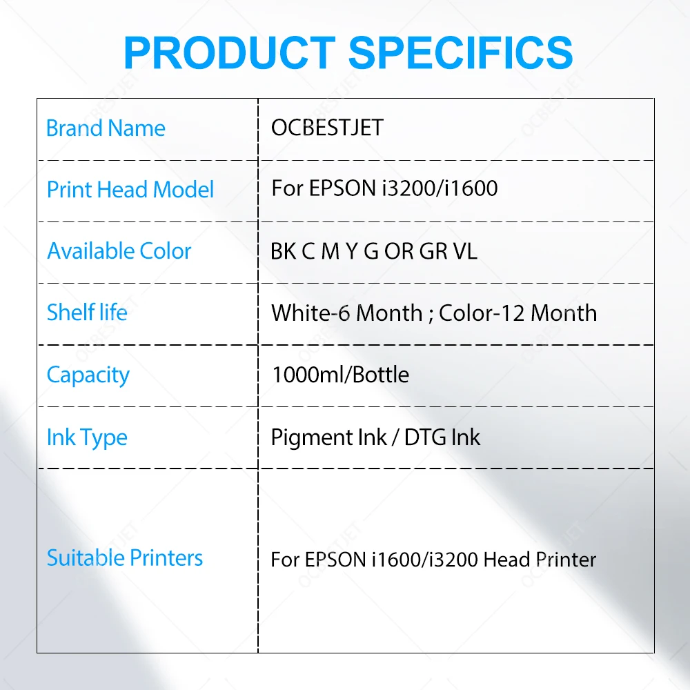 1000ML/Botol Tinta DTG Tekstil - Direct To Garment Ink ulasan dan harga
